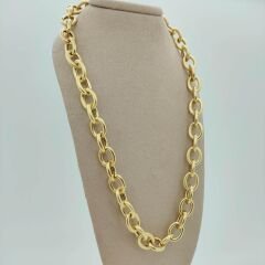 Dokulu Parlak Halka Zincir Kolye- KLY1042