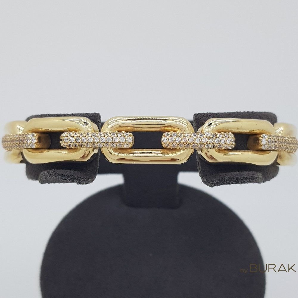 Taşlı Halkalı Kelepçe Altın