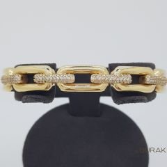 Taşlı Halkalı Kelepçe Altın