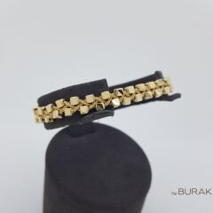 Örgü Bileklik Küplü 14 Ayar Altın