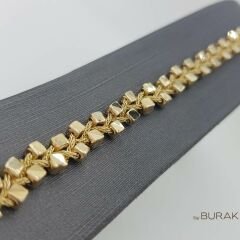 Örgü Bileklik Küplü 14 Ayar Altın
