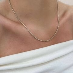 Lazer Kesim İtalyan Zincir Top Kolye Çift Renk - ZNC0546