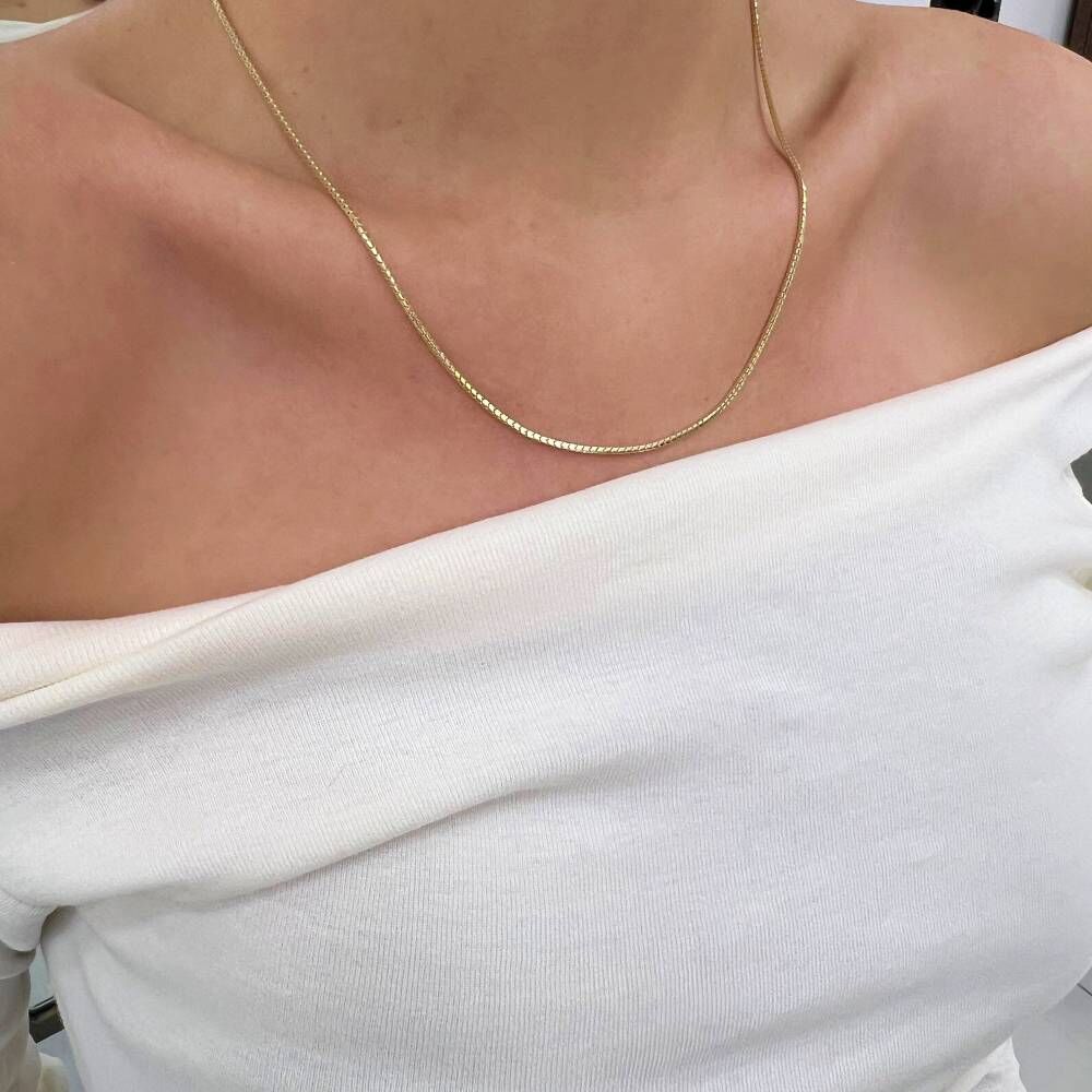 İtalyan Küp Ezme Zincir Kolye - ZNC0543