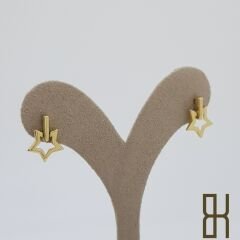 Yıldız Küpe Sallantılı - Sarı Renk Altın