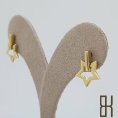 Yıldız Küpe Sallantılı - Sarı Renk Altın