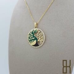 Renkli Çınar Ağacı Kolye Ucu