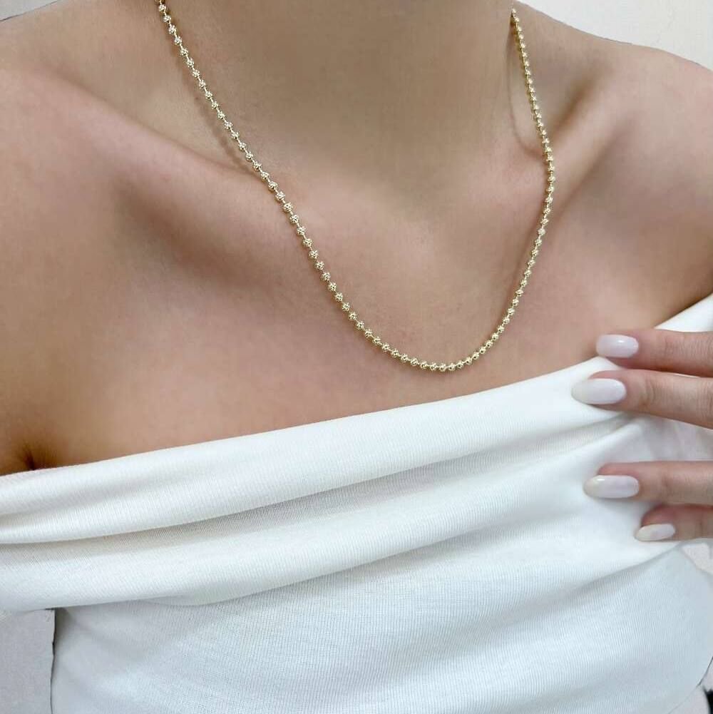 Lazer Kesim Top Zincir Kolye - ZNC0548