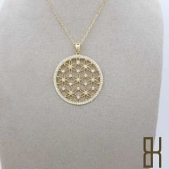 Taşlı Yaşam Çiçeği Kolye Ucu