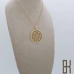 Taşlı Yaşam Çiçeği Kolye Ucu