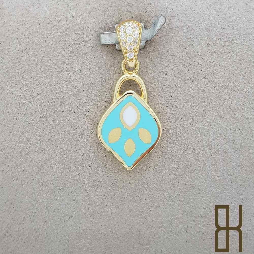 Turkuaz Mineli Pati Kolye Ucu