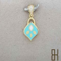 Turkuaz Mineli Pati Kolye Ucu