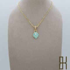 Turkuaz Mineli Pati Kolye Ucu