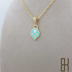 Turkuaz Mineli Pati Kolye Ucu