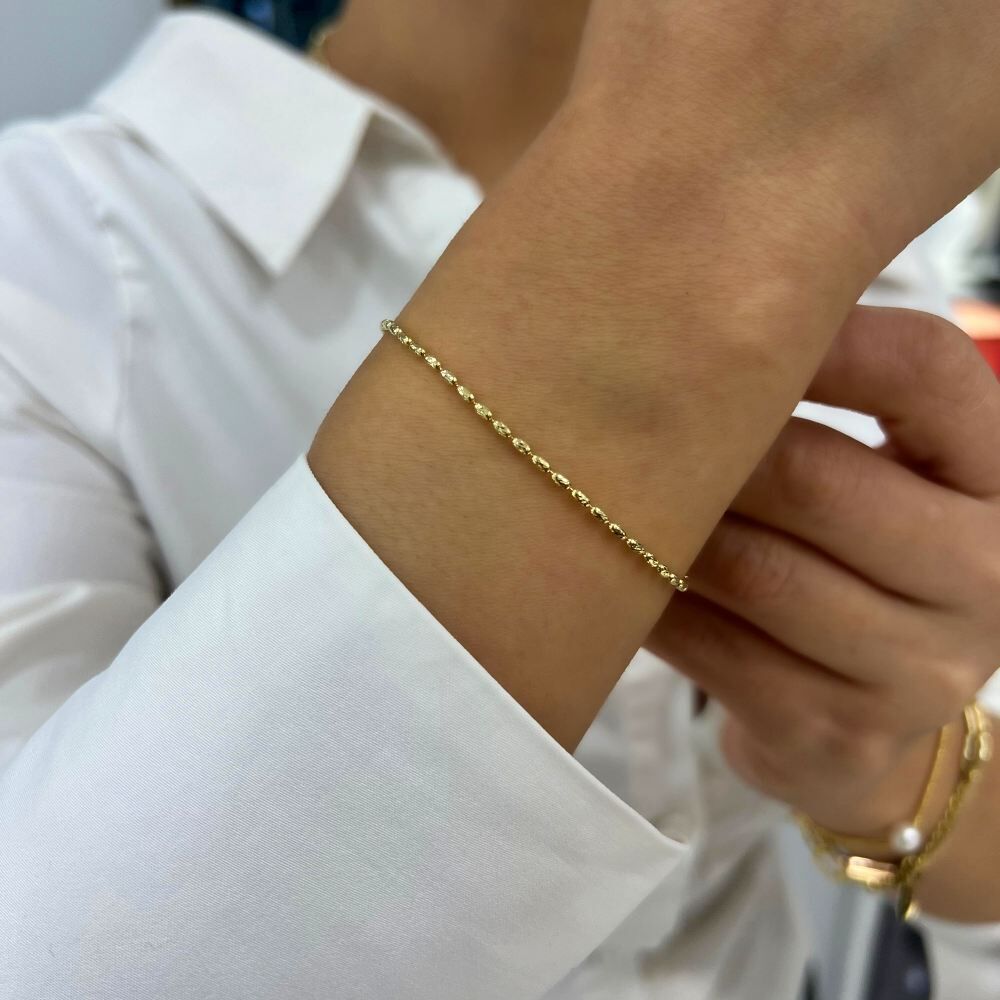 İtalyan Lazerli Top Zincir Bileklik - BLK1025