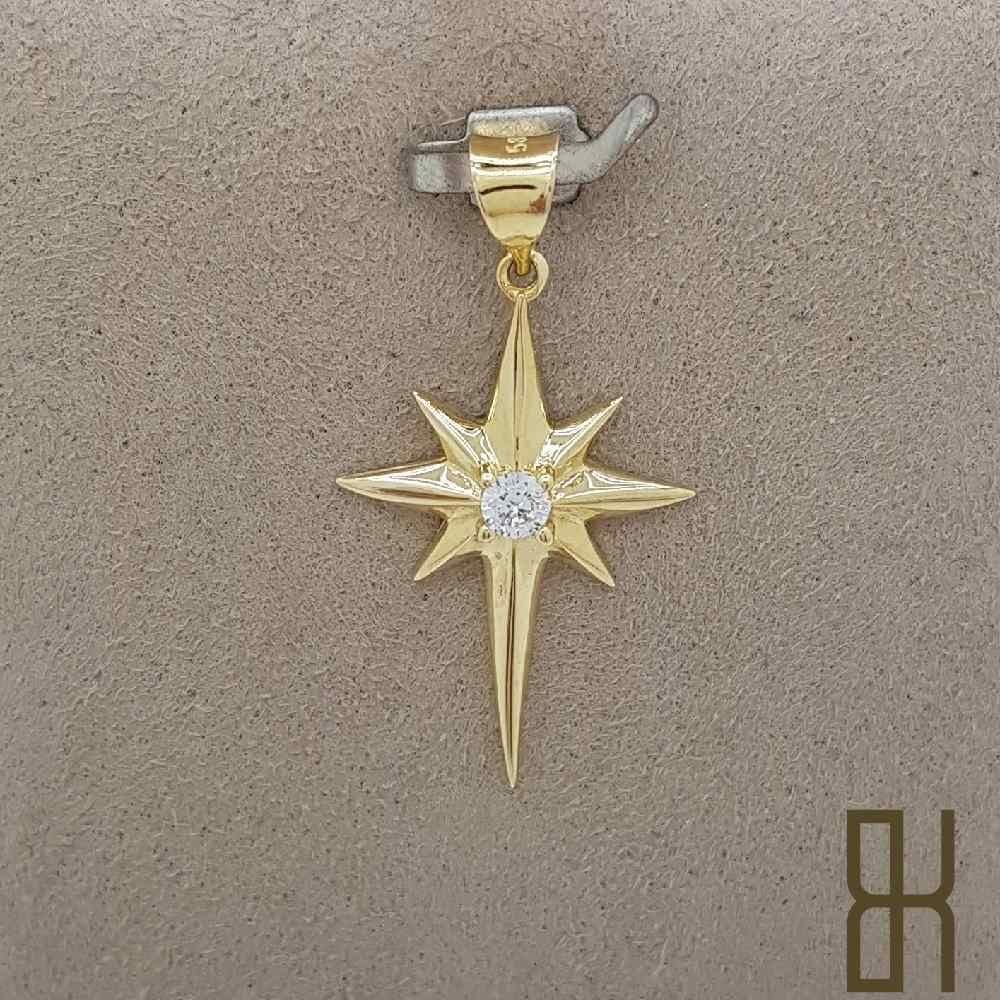 Tek Taşlı Kutup Yıldızı Kolye Ucu