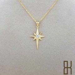 Tek Taşlı Kutup Yıldızı Kolye Ucu