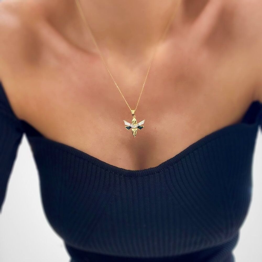 Taşlı Mineli Arı Kolye Ucu - KLU0683