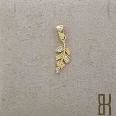 Yaprak Kolye Ucu Taşlı