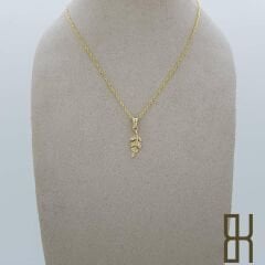 Yaprak Kolye Ucu Taşlı