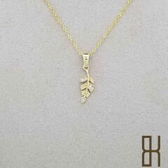 Yaprak Kolye Ucu Taşlı