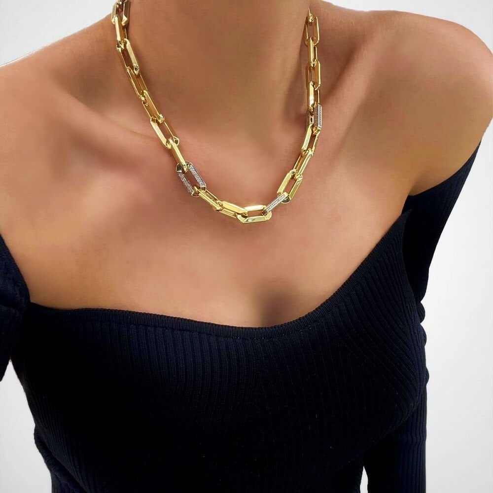 Taşlı Ataç Zincir Kolye - KLY1043