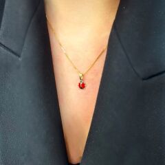 Uğur Böceği Kolye Ucu Altın