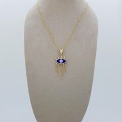 Göz Kolye Ucu Zincir Sallantılı