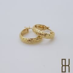 Taşlı Efektli Halka Küpe