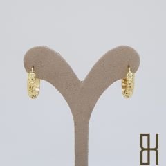 Taşlı Efektli Halka Küpe