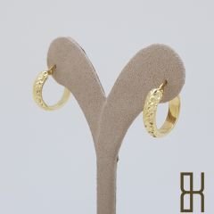 Taşlı Efektli Halka Küpe