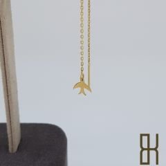 Kuşlu Sarkıt Küpe – İnce Zincirli