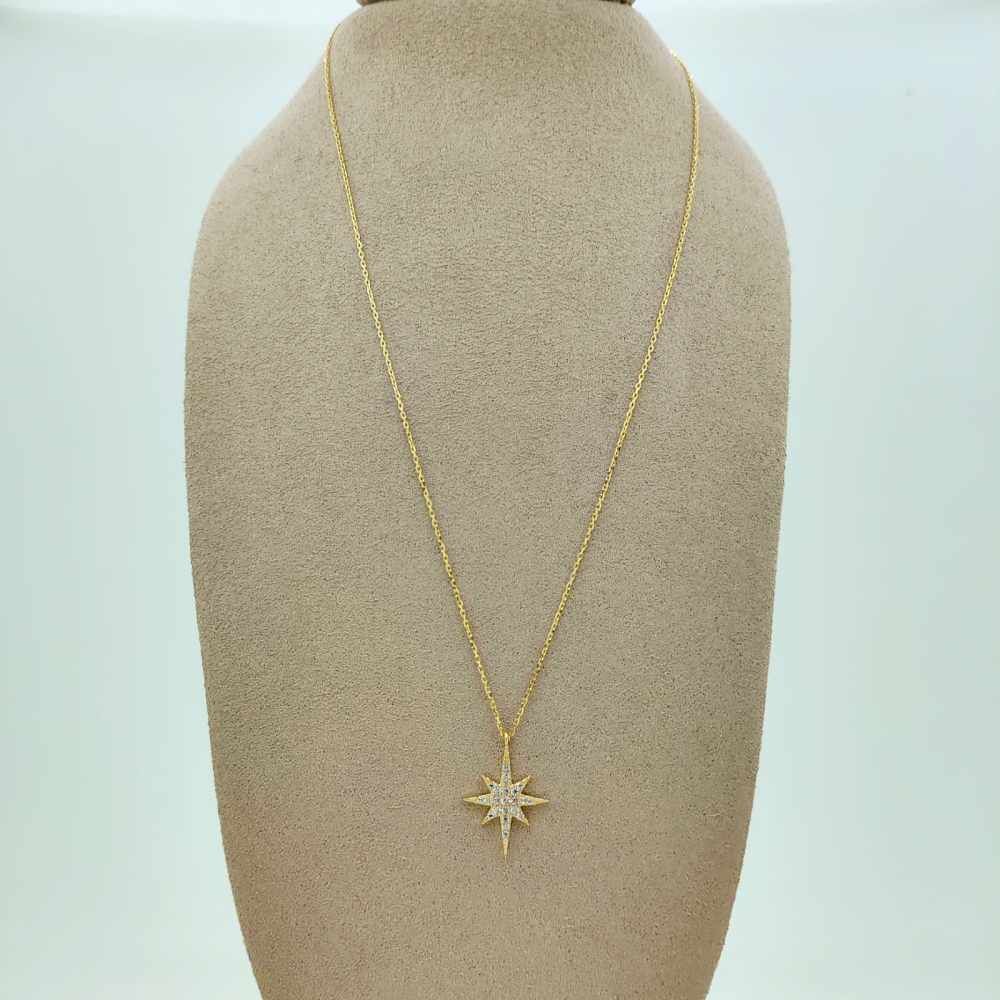 Taşlı Kutup Yıldızı Kolye - KLY1049