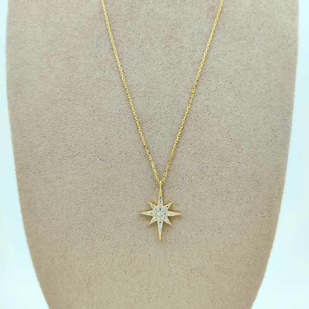 Taşlı Kutup Yıldızı Kolye - KLY1049