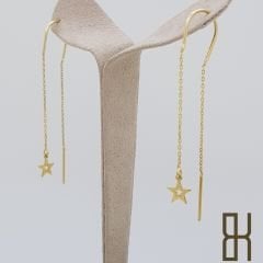 Yıldızlı Sarkıt Küpe – İnce Zincirli