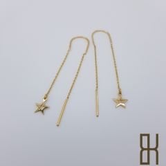 Yıldızlı Sarkıt Küpe – İnce Zincirli