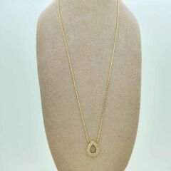 Taşlı Damla Form Kolye - KLY1051