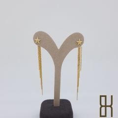 Sallantılı Yıldız Küpe – İnce Zincirlerle