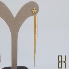 Sallantılı Yıldız Küpe – İnce Zincirlerle