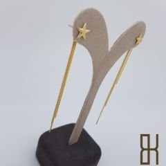 Sallantılı Yıldız Küpe – İnce Zincirlerle