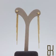 Sallantılı Yıldız Küpe – İnce Zincirlerle