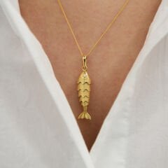 Taşlı Balık Kolye Ucu - KLU0697