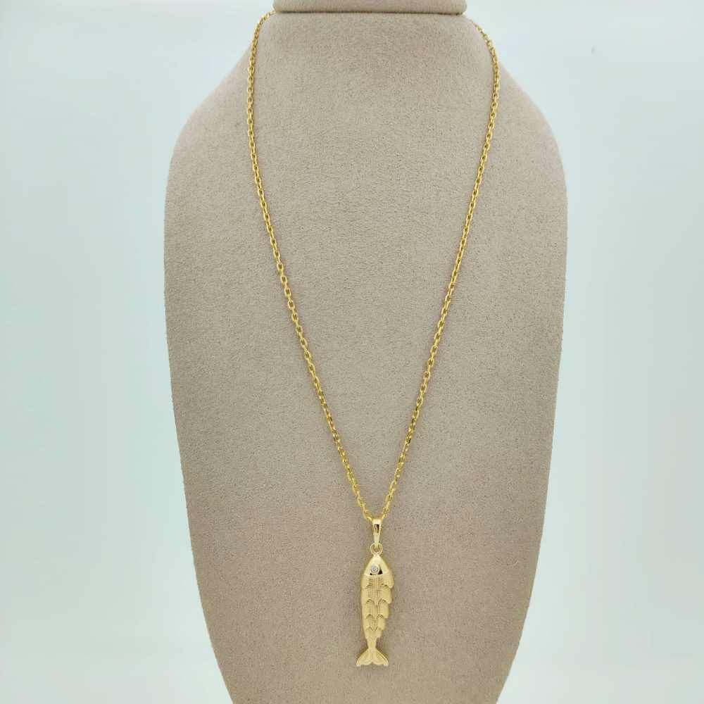 Taşlı Balık Kolye Ucu - KLU0697