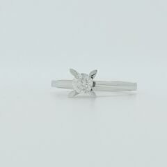 Pırlanta Tektaş Yüzük 0.30 Karat-Uluslararası HRD Sertifikalı-TTC0018