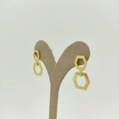 Sallantılı Altıgen Küpe - KP01002