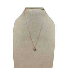 Oval Taşlı Kolye - KLY1055