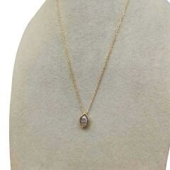 Oval Taşlı Kolye - KLY1055