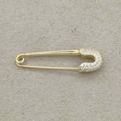 Taşlı Altın Çengelli İğne