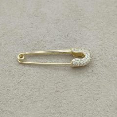 Taşlı Altın Çengelli İğne