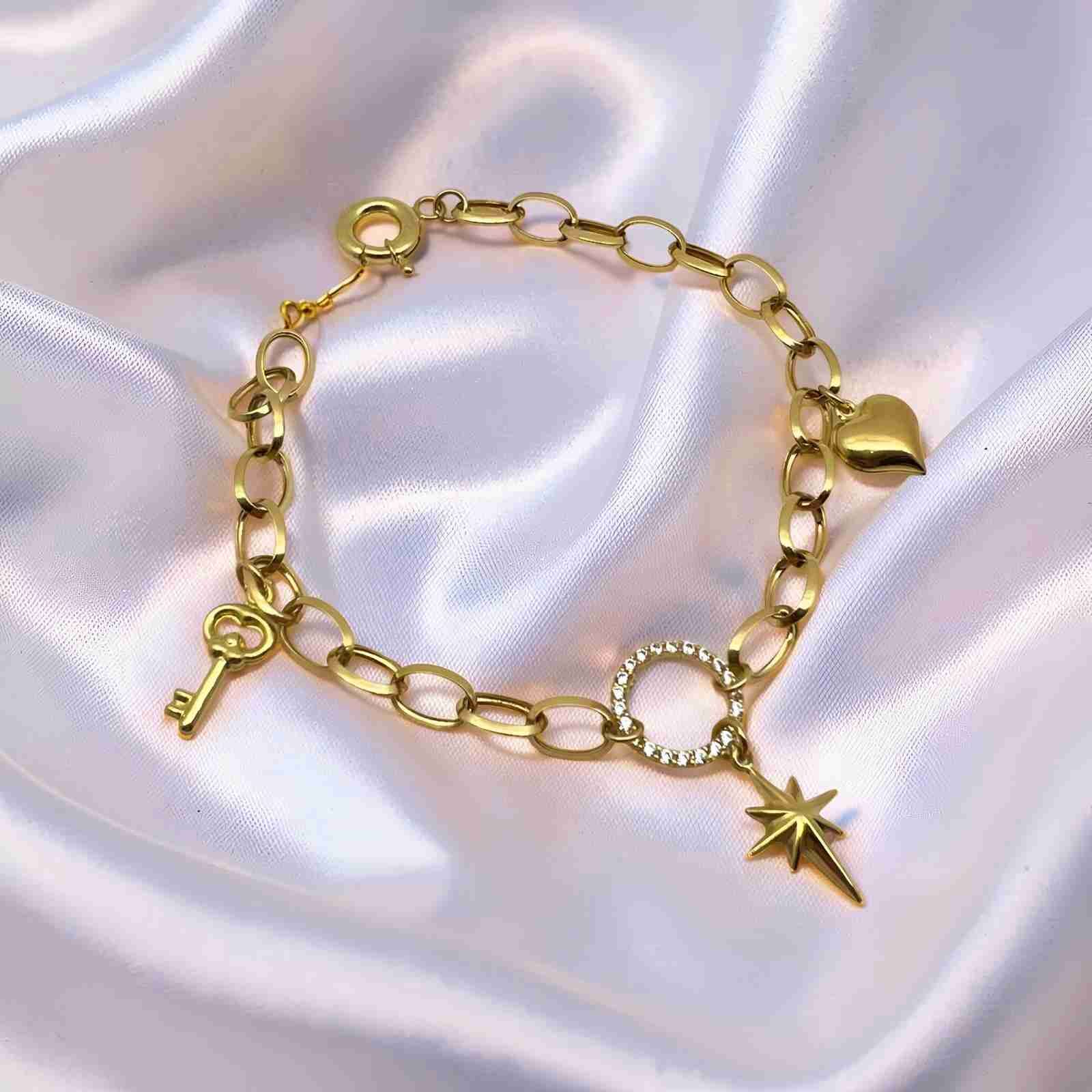 Charmlı Taşlı Halka Bileklik - BLK0843