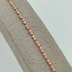 Renkli Boncuklu İnce Bileklik – Pembe Renk